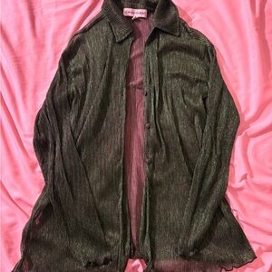 Sheer Green Button-Up Set